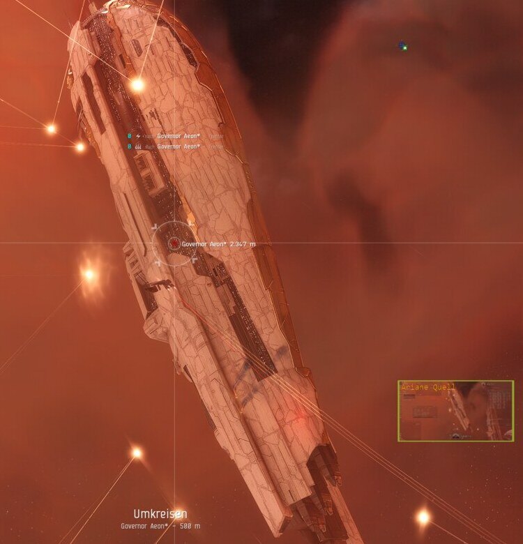 Ein großes Capital-Class-Schiff im Verlauf einer der späteren Epic-Arc-Missionen.