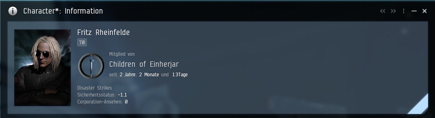 Charakterinformation: Fritz Rheinfelde, Sicherheitsstatus -1,1